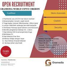 Check spelling or type a new query. Lowongan Kerja Gramedia Cirebon 2020 Ada Banyak Posisi 2021