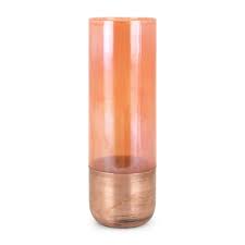 Benzaradecorative Glass Vase With Copper Round Bottom Large Orange Orange Dailymail