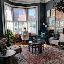 One Of My Visions For This House Was To Turn The Existing Dining Room Into An Office Adult Sitting Room No Tv Screens No Toys Just Boho Living Room Bay Window Design