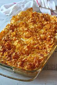 Grandpa Johnson S Cheesy Potato Casserole With Corn Flakes Recipe Sweet Potato Recipes Casserole Cheesy Potato Casserole Shredded Hashbrown Recipes