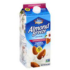 In the politics of food, almond milk has become almo. Unsweetened Vanilla Almond Milk Almond Breeze 1 2 Gal Delivery Cornershop By Uber