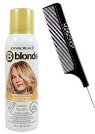 No matter what, going platinum blonde will damage your hair to an extent. Jerome Russell B Blonde Spray Temporary Highlights Hairspray Hair Color Dye Aerosol Spray Stylist Kit Haircolor Hairspray Natural Blonde Buy Online In Botswana At Botswana Desertcart Com Productid 171735624