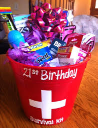 Best Birthday Gift For My Sister 21st Birthday Survival Kit I Made For My Sister This Year I Filled It With A Bunch Of Birthday Survival Kit 21st Birthday Survival Kit Good Birthday Presents