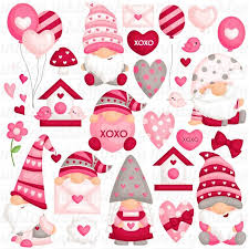 Valentine Gnome Clipart Cute Valentine Clipart Love Etsy In 2020 Valentine Clipart Free Clip Art Valentine