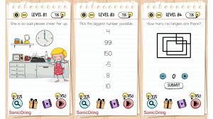 Brain test level 76 how many rectangles are there try moving every box or rectangle you see and you will find out that there are 4 rectangles. Brain Test Level 81 82 83 84 85 Walkthrough Youtube