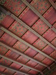 Stenciled Beam And Panel Ceiling Painted Ceiling Beams Wood Ceilings Wood Ceiling Panels