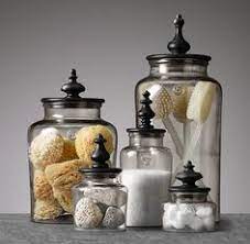 Back to article → bathroom ideas with decorative glass jars. 26 Best Bathroom Jars Ideas Bathroom Decor Bath Decor Decor