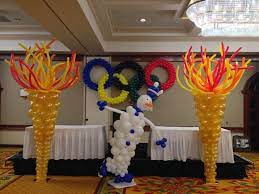 In the true spirit of the olympic games, plan your own mini olympics! Winter Olympic Theme Balloon Decoration Http Www Dreamarkevents Com Index Html Olympic2018 2018olympic Olympic Balloons Olympic Theme Balloon Decorations