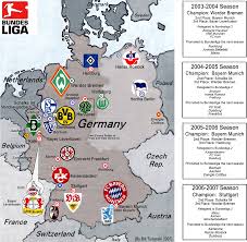 german football bundesliga map 2003 2007 billsportsmaps com