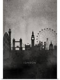 Black And White Canvas Pictures Of London Black And White Minimalist London Skyline City Skyline Art London Drawing London Skyline