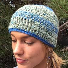 Men's Crochet Striped Hat “over the Ridge”