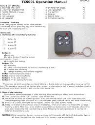 Check out the best in doors with articles like a homeowner's guide to garage door openers, what is a storm door?, & more! Tc5001b Transmitter User Manual Tc2740ca Manual1 Rev Tech Cast Mfg
