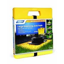 Instead of using several pieces of plywood or a wooden block which are not designed to really work as jack pads, we use this camco product which has been developed specifically for this task. American Motorhome Rv Large Stabilizer Jack Pads 2 Pack 44541 14717445412 Ebay