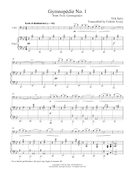 Gymnopedie No 1 Sheet Music Erik Satie Cello And Piano