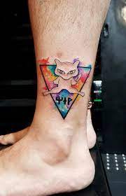 Been Dreaming Of Getting An Ancient Mew Tattoo For So Long Well There It Is Pokemon Tattoo Tattoos Geometric Tattoo