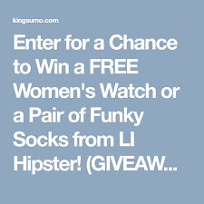Enter For A Chance To Win A Free Women S Watch Or A Pair Of Funky Socks From Li Hipster Giveaway Funky Socks Funky Womens Watches