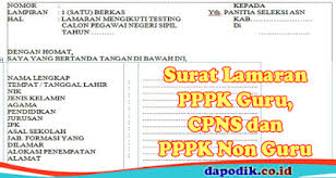 Jun 25, 2021 · untuk detail formasi yang tersedia mulai dari guru pppk untuk tingkat sd dan smp. Contoh Surat Lamaran Pppk Guru Cpns Dan Pppk Non Guru Terbaru Doc Dapodik Co Id