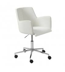 Black And White Desk Chair Modern Meets Professional This Sleek Desk Chair Features High Shine Hardware And A Leatherette Finish Chic Office Chair White Office Chair Modern Office Chair