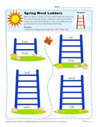 Here's a colorful way to help your child see patterns in words. Word Ladder Spring Worksheets For 2nd 3rd 4th Grade Word Ladders Spring Words Subtraction Word Problems