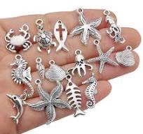 120g(100pcs) Antique Silver Sea Animals Marine Life Charms Pendants for  Crafting, Jewelry Findings Making Accessory for DIY Necklace Bracelet (M292)