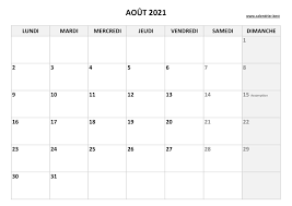 Combien d heures compte un jour feri?. Calendrier Aout 2021 A Consulter Ou Imprimer Calendrier Best