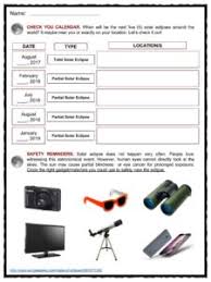 More collections for 5th grade. Eclipse Facts Worksheets 2017 Solar Eclipse Information For Kids