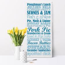 great british dishes canvas print