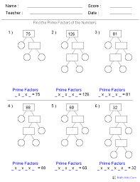 Includes basic fraction worksheets, equivalent fractions, comparing fractions, ordering. Math Worksheets Dynamically Created Math Worksheets Prime Factorization Worksheet Prime Factorization Factors And Multiples