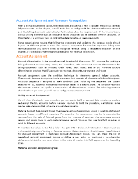 Doc Account Assignment And Revenue Recognition Binh Tran Academia Edu