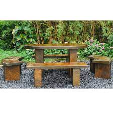 Aqaril Slate Table Set Slate Table Set Slate Outdoor Furniture Garden Benches For Sale Outdoor Table Settings Garden Table