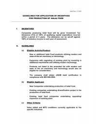 Guidelines For Application Of Incentives For Production Of Halal Food