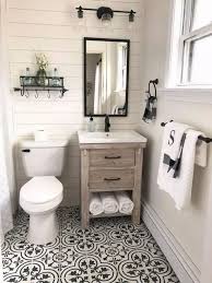 Perfect for small bathrooms, a floating vanity will create more available floor space and, therefore, openness. Small Bathroom Decor Ideas Bathroomideas Smallbathroomideas Bathroomdecorideas A Small Farmhouse Bathroom Small Bathroom Makeover Farmhouse Bathroom Decor