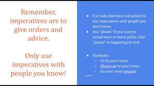 Learning To Use Imperatives Youtube