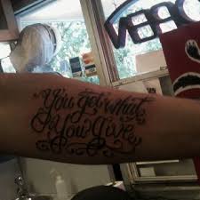 But how much it hurts depends on your pain tolerance, size, and location. You Get What You Give Tattoo Tattoos Tattoo Quotes English Tattoo