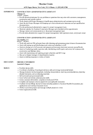 A proper administrative assistant manager job description samples format has to be followed while advertising for hiring people in any vacant post. Construction Administrative Assistant Resume Samples Velvet Jobs