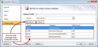 Schema Caching Boost Auto Complete Performance With Object Caching Sql Server Management Studio Coding Completed