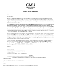 Sample Survey Cover Letter