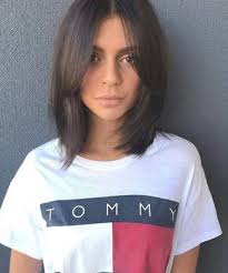 Sleek Short Haircuts with Curtain Bangs-19