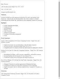 solution architect resume template
