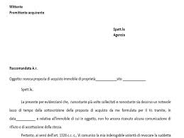 Lettera Revoca Proposta Di Acquisto