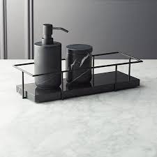Zccz bathroom accessory set, 4 pcs marble look bathroom vanity countertop accessory set bathroom décor accessories with soap dispenser, toothbrush holder, bathroom tumbler, soap dish. 53 Blackmarbletrayrof18 Marble Bathroom Marble Tray Bathroom Accessories