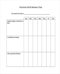 Organized Reward Chart For Children With Adhd Diagnosis And