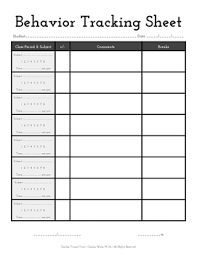 Behavior Tracking Sheet Worksheets Teaching Resources Tpt