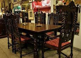Most dining room sets of this era consisted of eight pieces: 1920 30 English Jacobean Walnut Dining Set Antique Dining Room Furniture Dining Home