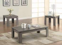Amazon Com 3 Piece Occasional Table Set Weathered Grey Furniture Decor Convenience concepts winston coffee table, weathered gray.