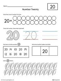 Number 20 Practice Worksheet Writing Numbers Numbers Preschool Learning Numbers