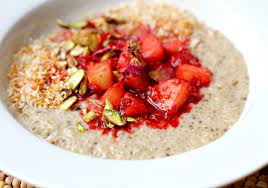 Coconut And Spice Quinoa Porridge With Apple And Raspberries Cooking Recipes Food Quinoa Porridge