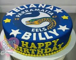 Parramatta eels 2021 indigenous jersey running through the main part of the jersey are 2 rivers, the parramatta and georges river. Parramatta Eels Cake Nrl Cake Yellow And Blue Cake Cake Blue Cakes Novelty Cakes
