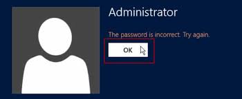 The referenced account is currently locked . Unlock Windows Server 2012 Local Domain Administrator Password