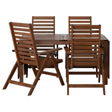 Applaro Table 4 Reclining Chairs Outdoor Brown Stained Ikea Ikea Garden Furniture Outdoor Dining Furniture Garden Dining Set